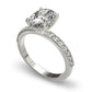 Elegant Engagement Oval Hidden Halo Ring with Side Stones