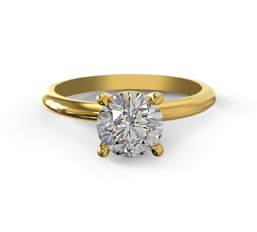 Elegant Yellow Solitaire Engagement Ring