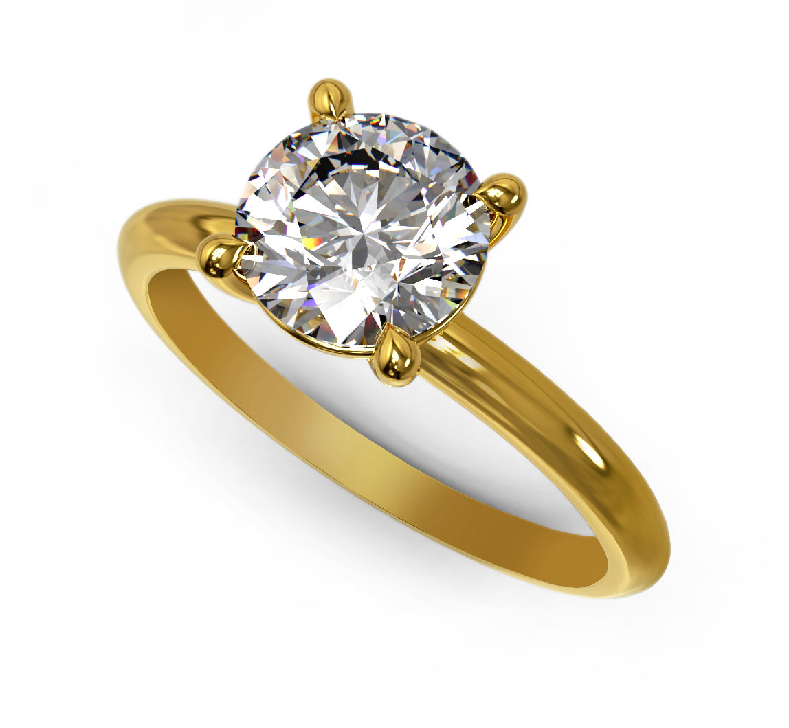 Elegant Yellow Solitaire Engagement Ring