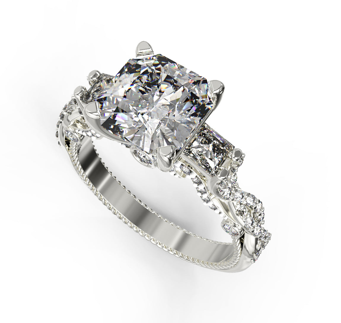 Luxury Three Stone Engagement Ring