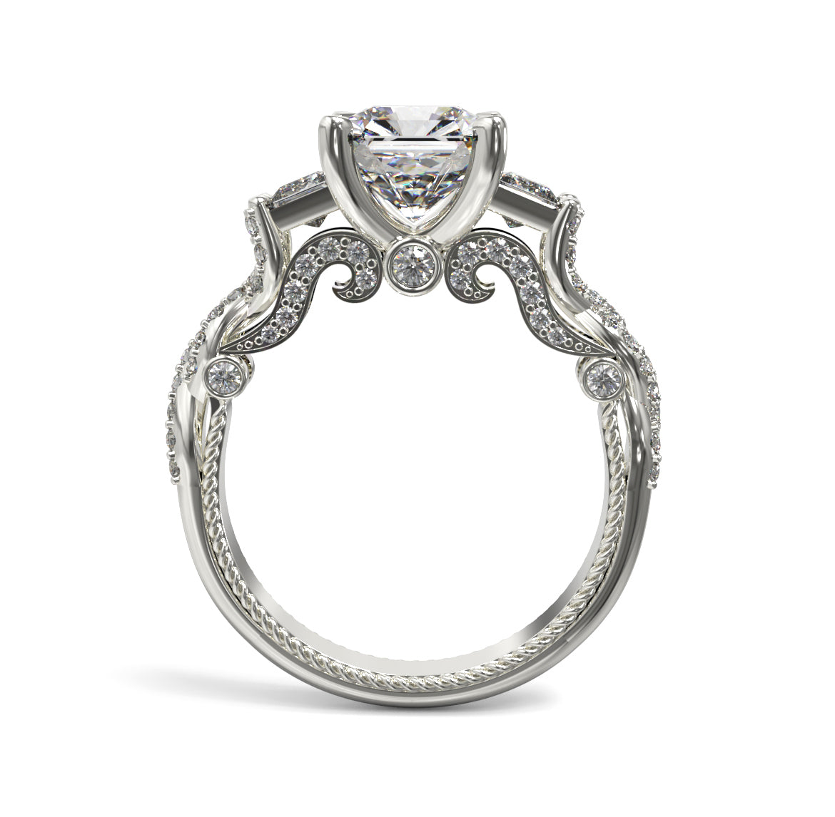 Luxury Three Stone Engagement Ring